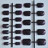 Shiny Surface Grape Purple 24 Pcs Sweet Candy Short Artificial False Fake Nails Full Wrapped Tips P44