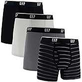 GAP Men's Underwear, Ultra Soft Modal Fabric with Fly Pouch Boxer Brief for Men, 4-Pack - Grey Medium