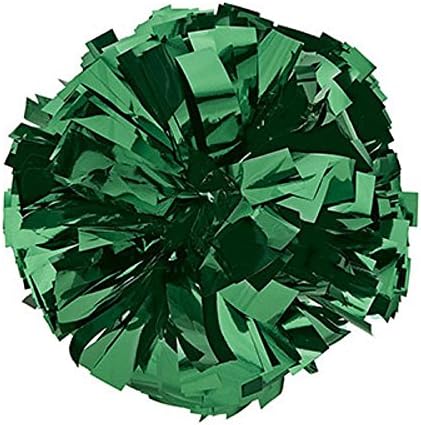 Single 4" MetallicForest Green Baton Handle Pom