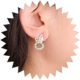 Vacaonio boho Cz Bunny Stud Earrings Gold Bunny Head Earring Pearl Rabbit Earrings Crystal Bunnies Earrings Jewelry for Women