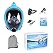 HENGBIRD Snorkel Mask with Detachable Camera Mount, Foldable Easybreath Full Face Scuba Mask Snorkeling Mask with 180° Panoramic View Anti-Fog Anti-Leak