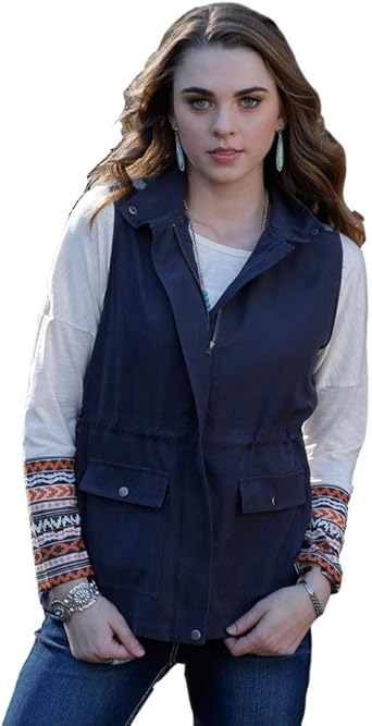 cruel denim tweed coat with hood