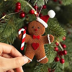 3 Pack Plush Gingerbread Man or Lady Ornaments for