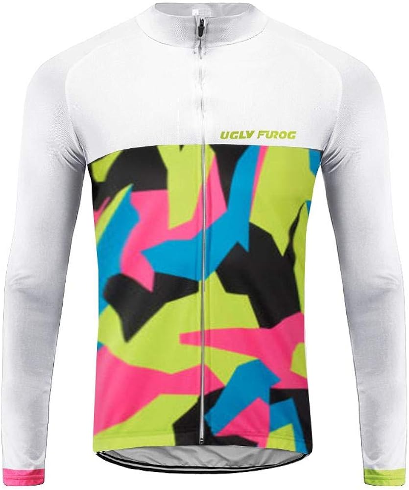 Uglyfrog Winter Fleece Warm Men's Full Zip Moisture Wicking Long Sleeve Cycling Jersey, Running Tops - Bike Biking Shirt