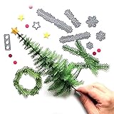 Letong Metal Christmas Tree Wreath Cutting Dies Stencil Scrapbook DIY Paper Craft Gifts (silver)