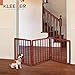 Kleeger Freestanding Folding Indoor Safety Wooden Pet Gate For Home Or Office. No Tools Required, Easy To Set Up