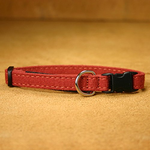 Rust Hemp Toy Dog Collar 3/8"