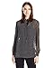 Anne Klein Blouse, Long Sleeve Dot Print, Black/White, Poet Style, Regular Fit, Combo Sleeves, Hidden Button Down Collar, Tunic, Dry Clean Only, Women's, Medium