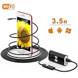 Wireless Endoscope, TUSAZU 2 Megapixels HD Wifi USB Borescope, IP67 Waterproof Inspection Camera, Semi-rigid Flexible Snake Camera， for Android, iPhone, Samsung, Tablet, PC- 11.5 ft(3.5M)