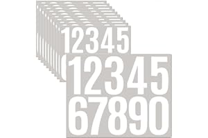 Jiepuxiter 10 Sheets Vinyl House Numbers - 3 inch Waterproof Mailbox Numbers, Self-Adhesive Stickers for Mailbox, Cars, Boats, Windows, Door and Apartments(White, 3 inch)