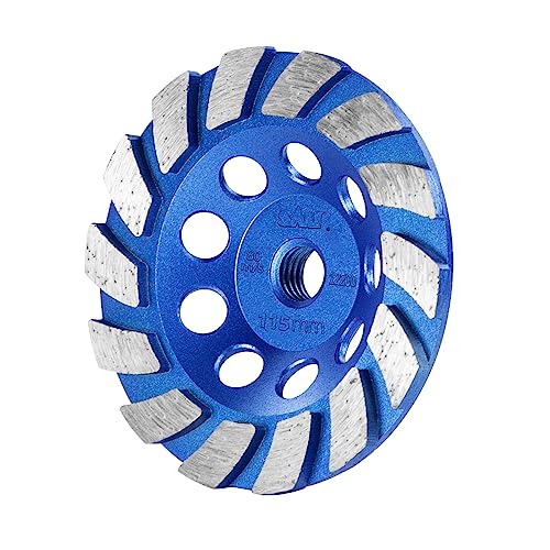 SALI 4.5 Inch Concrete Grinding Wheels 14 Turbo Diamond Segments 5/8-11 Arbor