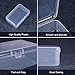 BENECREAT 12 Pack Clear Plastic Bead Storage Box, 3.5x2.4x1.2 Inches Rectangular Mini Clear Plastic Bead Containers Jewelry Organizers with Lid for Small Items and Crafts