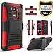 Droid Turbo Case, Circlemalls™ Dual Layers [Combo Holster] and Built-in Kickstand Bundled with Dual Layers Protection Hybrid Shockproof Phone Case and Stylus Pen for Motorola Droid Turbo XT1254-Red