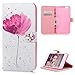 MOLLYCOOCLE iPhone 6s Plus Wallet Case, Flower Floral PU Leather Flip Folio Wallet Case with Kickstand Credit Card Holder Lightwight Slim Shockproof Soft TPU Bumper Cover for iPhone 6 Plus