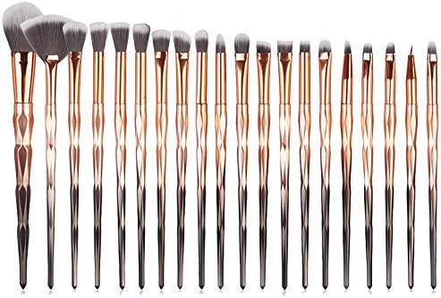 20 pcs Unicorn Makeup Brush Set Professional Eye Makeup Brushes For Eyeshadow Concealer Eyeliner Brow Blending Brush Tool (Gold, Black)