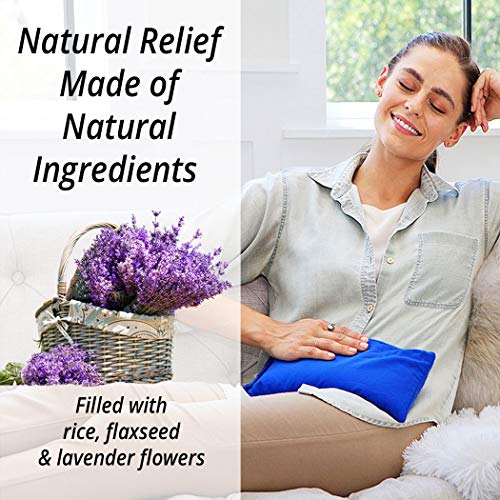 My Heating Pad Herbal Aromatherapy Pack | Portable and Microwavable Neck and Shoulders Pillow for Stress, Tension, Headache, and Muscle Pain Relief | Hot and Cold Therapy - Lavender | Blue - Thumbnail 3
