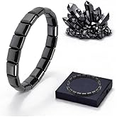 Hematite Bracelet for Men,Black Tourmaline Hemys Hematite Bracelet Men Reclaim Your Edge & Confidence Power Balance Stretch Healing Bracelets Inspirational Jewelry Gifts