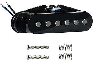 Phrilam Pro ST Staggered Vintage Alnico 5 Single Coil Middle/50mm Pickup 5.6K for Strat Style Electric Guitar,Black