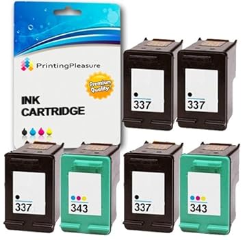 Printing Pleasure 6 Druckerpatronen für HP DeskJet D4160 5940 6980 Officejet 6300 6310 6313 6315 Photosmart 2500 2570 2573 C4