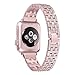Secbolt Bling Metal Bands Compatible with Apple Watch Band 38mm 40mm iWatch SE Series 6/5/4/3/2/1, Dressy Rhinestone Bracelet Wristband Women, Rose Gold