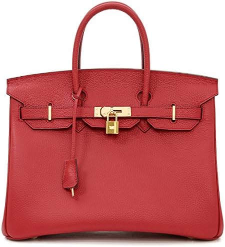 Macton Padlock Genuine Leather Handbag YMC-1329 (35CM Red)