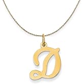 The Black Bow 14k Yellow Gold, Sophia, Sm Script Initial D Necklace