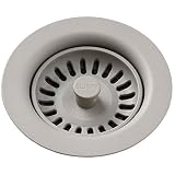 Elkay LKQS35GR Polymer Drain Fitting with Removable Basket Strainer and Rubber Stopper, Greige