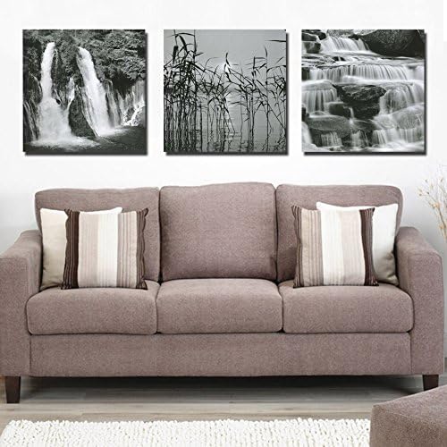 yozhohoo Canvas Prints for Bedroom or Living Room 3 Panels Unframed Wall Art Home Decoration Abstract Art In Black White Waterfall Landscape Decorative Wall Decorative Canvas Print