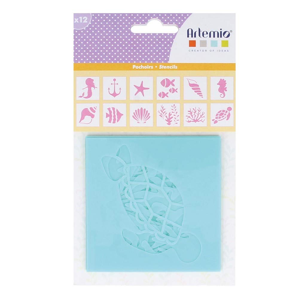 Artemio 12 stencils Mermaid 9 x 9 cm