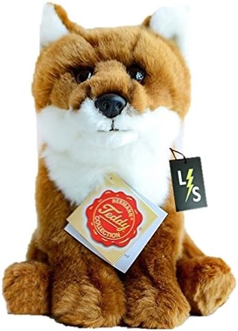 LightningStore Adorable Cute Sitting Brown and White Fox Firefox Doll Realistic Looking Stuffed Animal Plush Toys Plushie Children's Gifts Animals