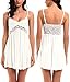 ADORNEVE Women Soft Lace Modal Sleepwear Chemises Full Slip Babydoll Nightwear