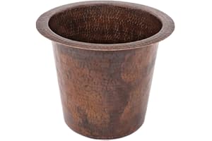Premier Copper Products BR12WDB 12-Inch Universal Round Hammered Copper Champagne Bar Sink, Oil Rubbed Bronze