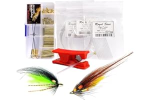 Tube Fly Tying Kit 80PCS Combo Fly Tubing Tools Set Fly Tube Adapter & Cutter with Brass Tube Cone Beads Fly Tying Materials