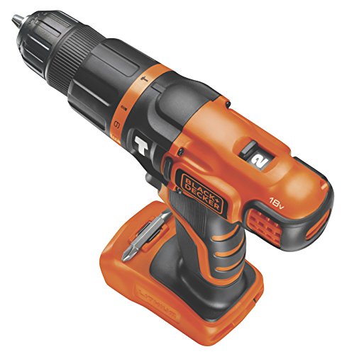 Black+Decker BDCH188N Akku-Schlagbohrschrauber, Bohrmaschine (18V mit 2-Gang Getriebe, 10 mm Schnellspannbohrfutter… – Bild 4