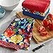 Pioneer Woman Dazzling Dahlias Mini Mitts, Set of 2 and Fiona Floral Kitchen Towels, Set of 4