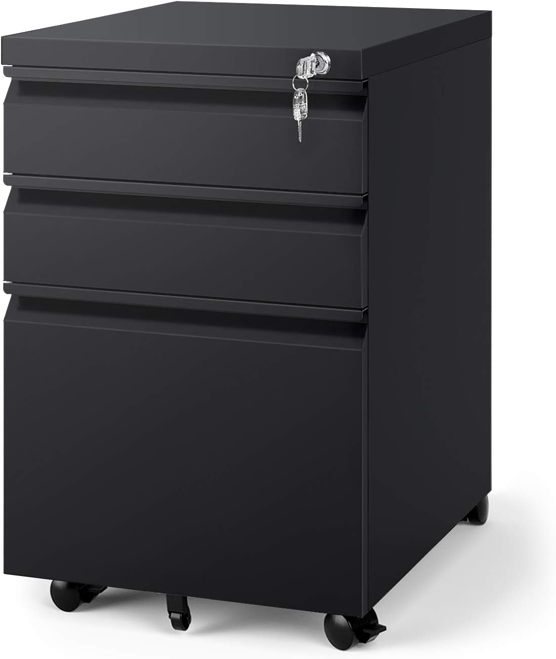 Best Office Designs Black 2-Drawer Mobile File Cabinet
