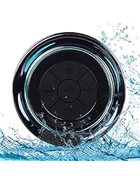 Altavoces Bluetooth Ducha Altavoz, haissky portátil resistente impermeable inalámbrico para iphone, ipad, Samsung, con radio FM y micrófono integrado, con Ventosa, manos libres, pares a todos los dispositivo Bluetooth, Negro