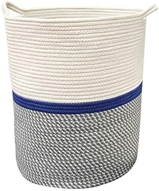 Hilo de algodón Tejido Canasta de Almacenamiento cesto de la Ropa con