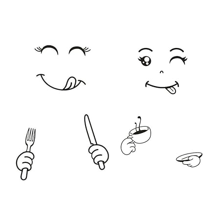 VOSAREA Pegatina Nevera Cara Sonriente Pegatinas de Pared ...