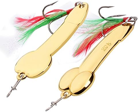 FNAPE 2PCS Fishing Jigs Spoon Fishing Lures Sinking Jig Fish Baits Nickel Treble Hooks with Feather Metal Sequins Bait in Freshwater and Saltwater