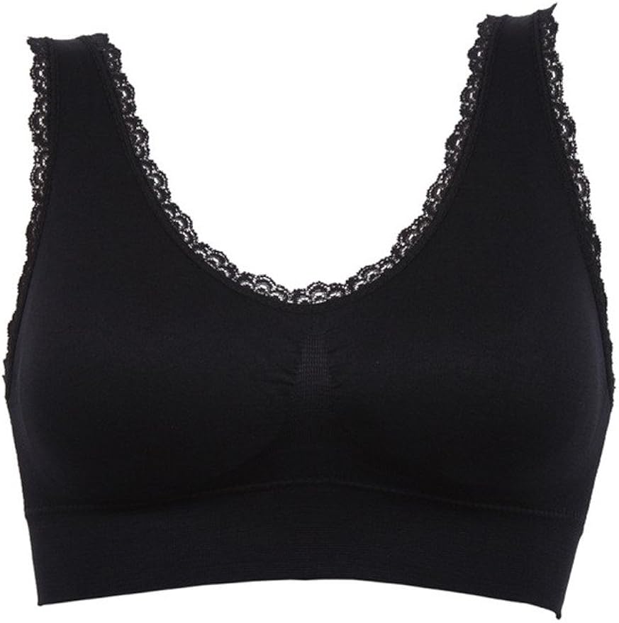 Women's Leisure Sports Sleep Bra Comfort Seamless Stretchy Lace Trim
