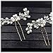 SUMAJU Wedding Hair Pins Set, 2 Pack Silver Crystal Rhinestone Bride Hair Pins,Bridal Hair Pieces Hair Accessories for Women Wedding