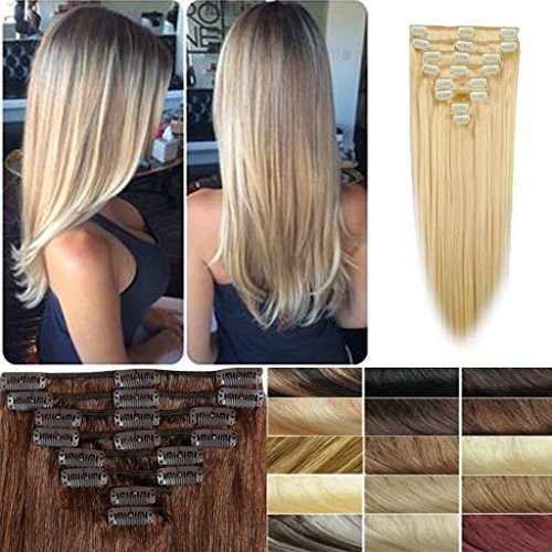 FUT Women Real Thick Double Weft Huamn Hair Extension Clip in (16-22inch)