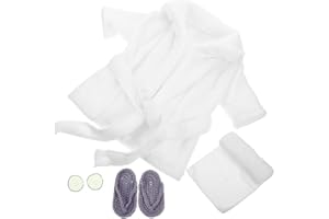Ciieeo Baby Photography Bathrobe Set Newborn Toddler Soft Coral Fleece Bath Towel with Headband Slippers and Eyewear for Birt