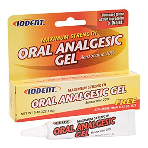 Oral Analgesic Gel for Toothache Denture and Gum Irritations, Cold and Canker Sores. Maxium Strength 20% Benzocain (Package Sytle May Differ)