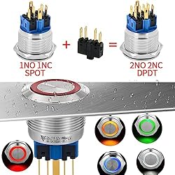 25MM Momentary Push Button Switch Self-Reset 2NO2NC
