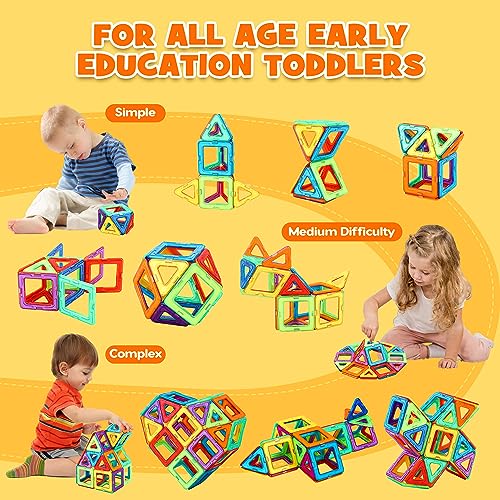 Pincush Magnetic Building Blocks Children, Magnetic Building Blocks Games Girls of 3 4 5 6 7 Years Old Boys and Girls Educational Toys Child Magnets Montessori Gift STEMS