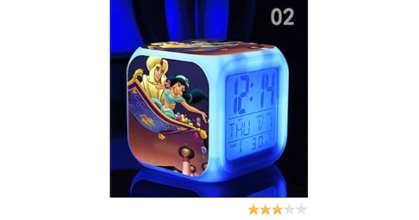 Style 2 Aladdin And Princess Jasmine 7 Colors Change Digital Alarm Led Clock Cartoon Night Colorful Toys For Kids Clocks Kids Furniture Room Decor Rapidinfrastruktur Com