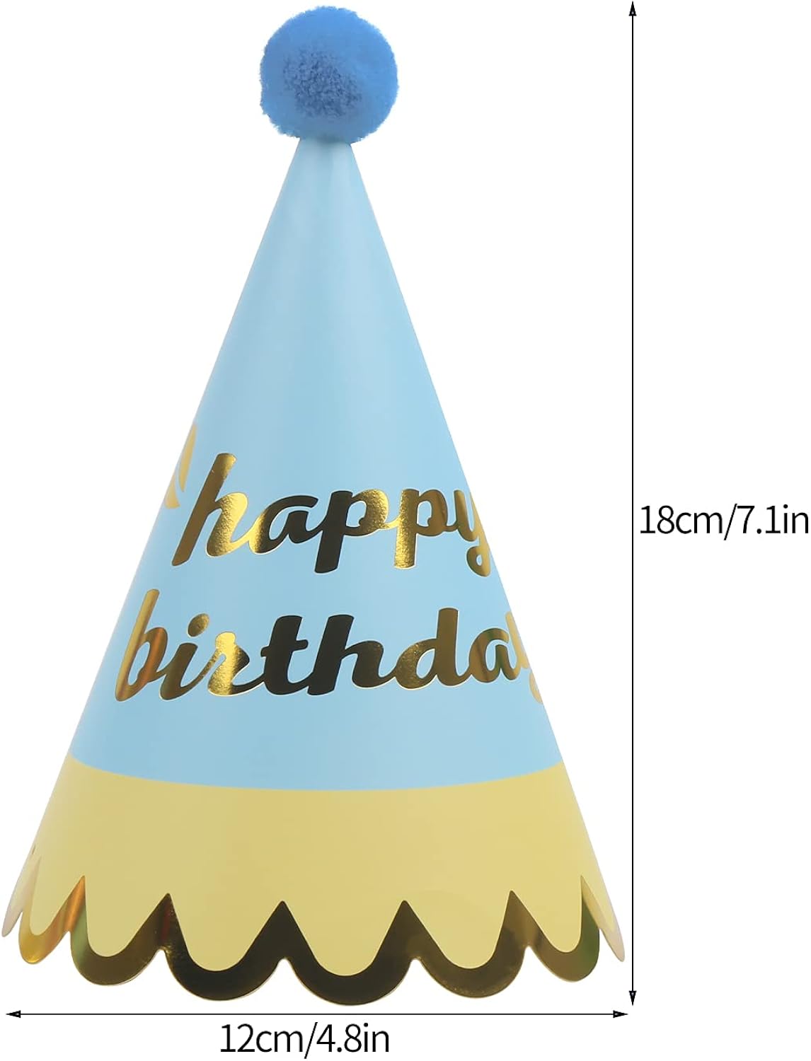 DIYASY Kids Birthday Party Hats, 10 PCS Colorful Party Cone Paper Hats with Pom Poms for Kids Party Decorations Supplies Rainbow: Clothing