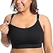 Gratlin Women's Plus Size Nursing Bra Sports Maternity Support Cotton Breastfeeding Bras Black 3X-Large